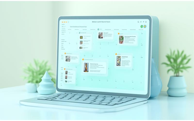 Calendario digital interactivo con eventos y tareas de bienestar