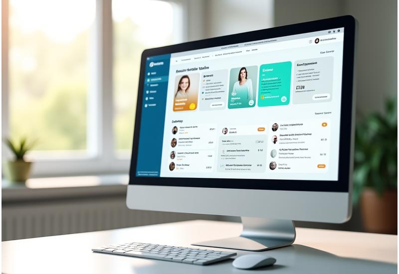 Interfaz de dashboard de la comunidad Travesía Saludable con un feed personalizado, notificaciones y temas de tendencia. Representa la interacción activa en el foro de salud.